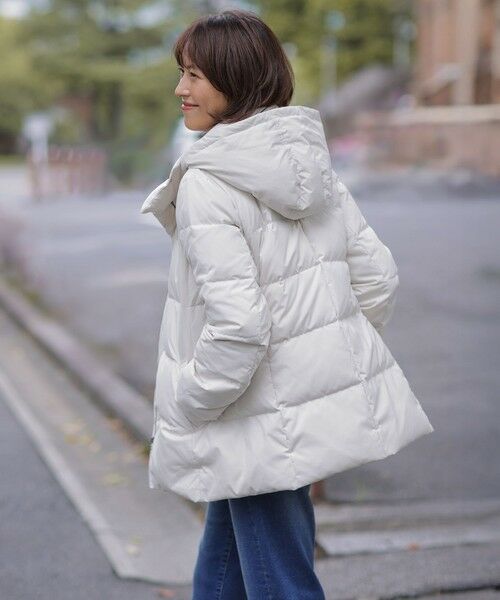 L size ONWARD(大きいサイズ) / エルサイズオンワード ダウンジャケット・ベスト | 【洗える・2way】タフタダウン ミドル丈 コート | 詳細8