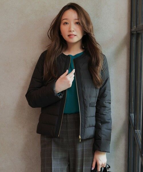 L size ONWARD(大きいサイズ) / エルサイズオンワード ダウンジャケット・ベスト | 【2WAY】ノーカラーダウン ジャケット | 詳細1