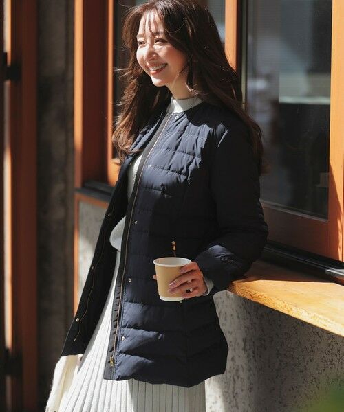 L size ONWARD(大きいサイズ) / エルサイズオンワード ダウンジャケット・ベスト | 【2WAY】ノーカラーミドル ダウン | 詳細14