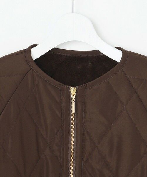 L size ONWARD(大きいサイズ) / エルサイズオンワード テーラードジャケット | フェイクファーコンビキルティング アウター | 詳細11