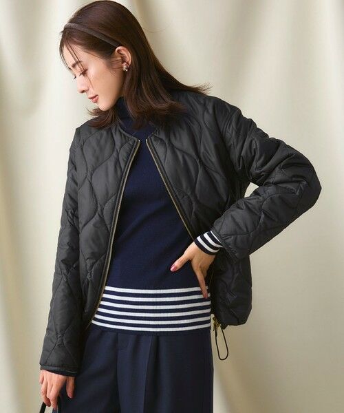 L size ONWARD(大きいサイズ)/エルサイズオンワード 【撥水加工】中綿パディング コンパクト アウター ブラック系 48