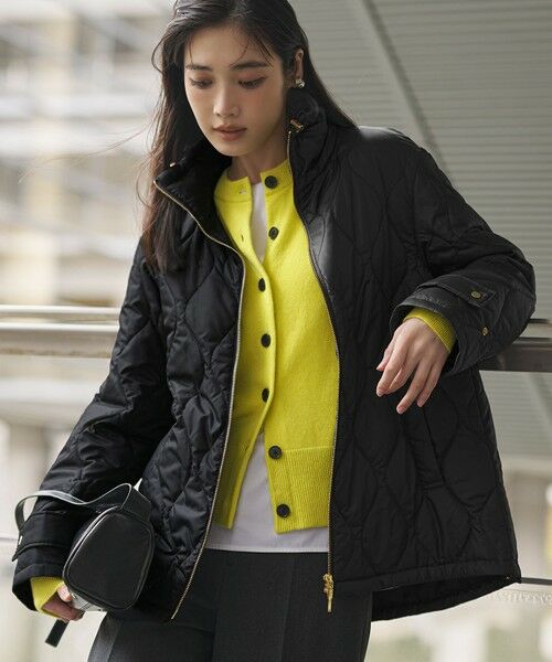 L size ONWARD(大きいサイズ)/エルサイズオンワード 【撥水加工】中綿パディング フード アウター ブラック系 44