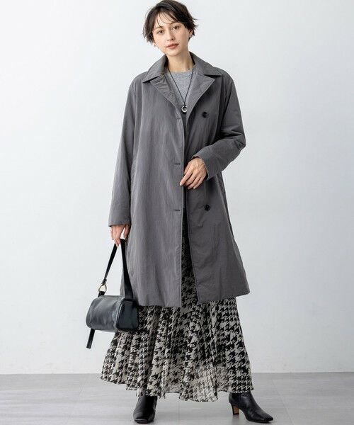 L size ONWARD(大きいサイズ) / エルサイズオンワード ダウンジャケット・ベスト | 【洗える】LIMONTA ステンカラー ライトアウター | 詳細1