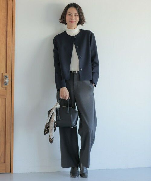 L size ONWARD(大きいサイズ) / エルサイズオンワード ノーカラージャケット | 【WEB限定カラーあり】ツムギートflannel ノーカラー ジャケット | 詳細14