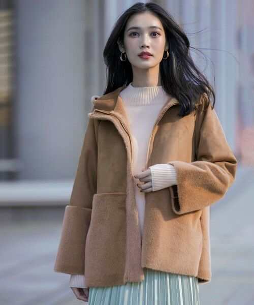 L size ONWARD(大きいサイズ) / エルサイズオンワード その他アウター | Luxuryフェイクムートン コート | 詳細8