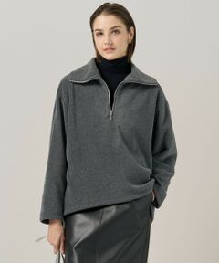 L size ONWARD(大きいサイズ) / エルサイズオンワード カットソー | 【洗える】 トスカーナフリース ハーフジッププルオーバー