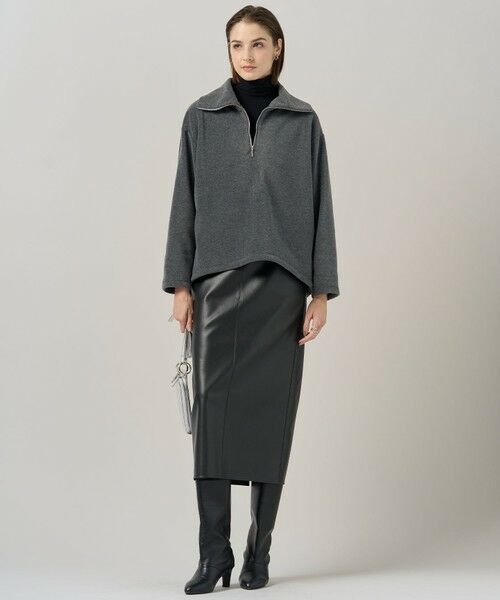 L size ONWARD(大きいサイズ) / エルサイズオンワード カットソー | 【洗える】 トスカーナフリース ハーフジッププルオーバー | 詳細1