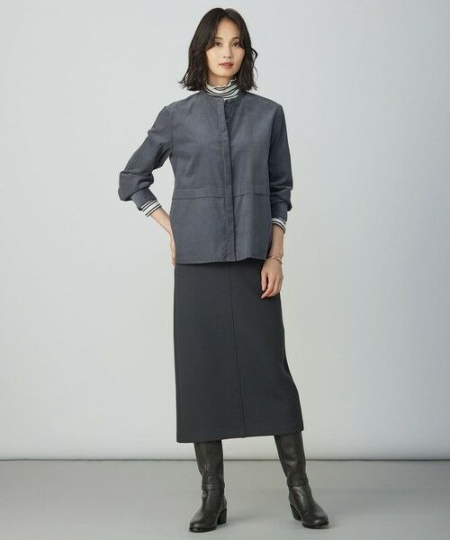 L size ONWARD(大きいサイズ) / エルサイズオンワード カットソー | カシミヤシルク シアーリブ ボーダー タートル カットソー | 詳細2