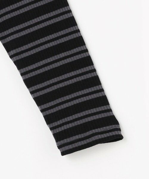 L size ONWARD(大きいサイズ) / エルサイズオンワード カットソー | カシミヤシルク シアーリブ ボーダー タートル カットソー | 詳細10