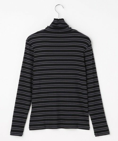 L size ONWARD(大きいサイズ) / エルサイズオンワード カットソー | カシミヤシルク シアーリブ ボーダー タートル カットソー | 詳細8