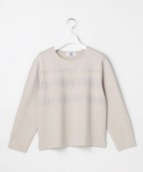 L size ONWARD(大きいサイズ)/エルサイズオンワード アモーレポンチ レース カットソー グレージュ系 T13