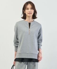 L size ONWARD(大きいサイズ) / エルサイズオンワード カットソー | 裏毛 ハーフジップ プルオーバー