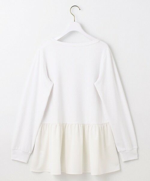 L size ONWARD(大きいサイズ) / エルサイズオンワード カットソー | スムースコンビペプラム カットソー | 詳細10