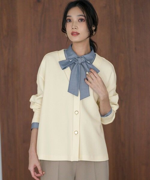 L size ONWARD(大きいサイズ) / エルサイズオンワード カーディガン・ボレロ | カットジョーゼット カーディガン | 詳細1