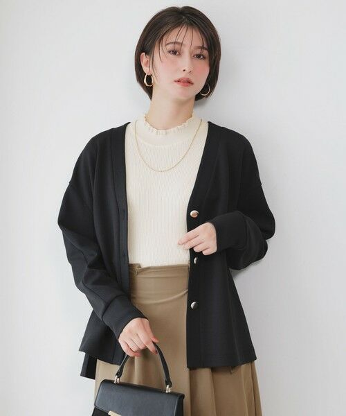 L size ONWARD(大きいサイズ) / エルサイズオンワード カーディガン・ボレロ | カットジョーゼット カーディガン | 詳細5