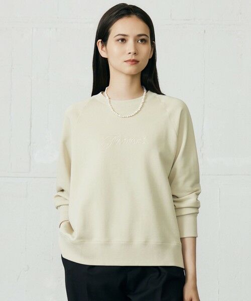 L size ONWARD(大きいサイズ)/エルサイズオンワード 【洗える】クリアループバックレタリング スウェット ベージュ 44 L size ONWARD(大きいサイズ)/エルサイズオンワード 【洗える】クリアループバックレタリング スウェット ベージュ 44
