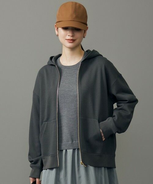 L size ONWARD(大きいサイズ)/エルサイズオンワード クリアループバックジップ パーカー スレート 44 L size ONWARD(大きいサイズ)/エルサイズオンワード クリアループバックジップ パーカー スレート 44