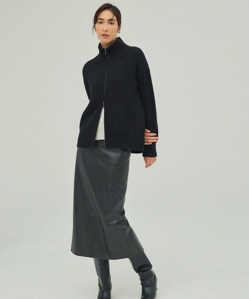 L size ONWARD(大きいサイズ) / エルサイズオンワード ブルゾン | 【新色追加】ソフトカシミヤミックス ニットトラックジャケット | 詳細4