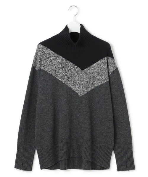 L size ONWARD(大きいサイズ) / エルサイズオンワード ニット・セーター | ソフトカシミヤミックス インターシャ ハイネックニット | 詳細4