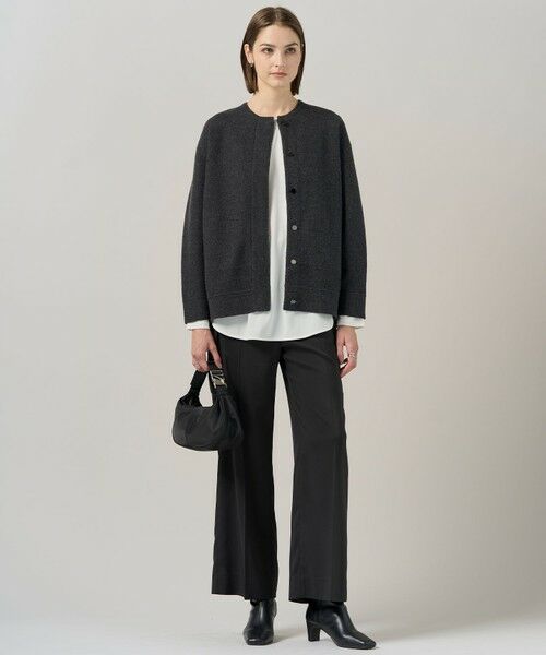 L size ONWARD(大きいサイズ) / エルサイズオンワード ブルゾン | ミルドウール ニットブルゾン | 詳細4