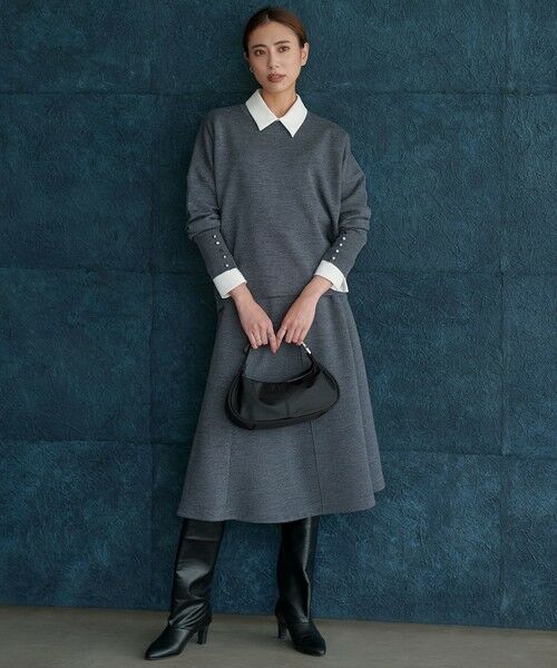 L size ONWARD(大きいサイズ) / エルサイズオンワード ニット・セーター | 【洗える】 シルキーウールダブルフェイス ニットプルオーバー | 詳細9