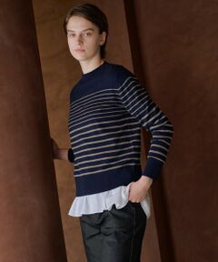 L size ONWARD(大きいサイズ) / エルサイズオンワード ニット・セーター | SOFT TOUCH WOOL ボーダー ニット