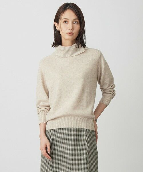 L size ONWARD(大きいサイズ) / エルサイズオンワード ニット・セーター | CASHMERE BLEND 襟付き ニット(ベージュ系)
