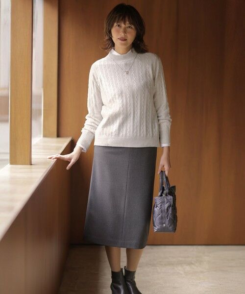 L size ONWARD(大きいサイズ) / エルサイズオンワード ニット・セーター | WOOL BLEND AIR ハイネック ニット | 詳細1