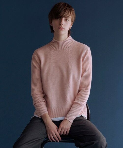 L size ONWARD(大きいサイズ)/エルサイズオンワード CASHBIT NEO ハイネック ニット ピンク系 T13