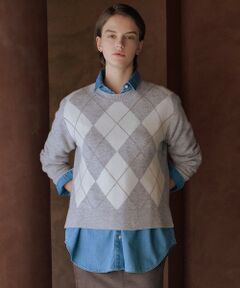 L size ONWARD(大きいサイズ) / エルサイズオンワード ニット・セーター | CASHBIT NEO アーガイル ニット