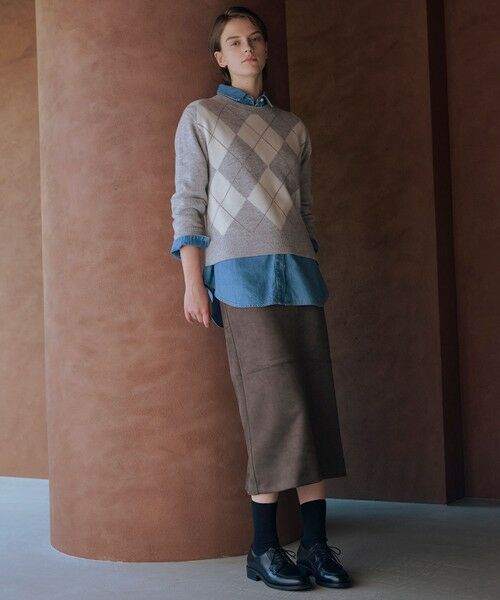 L size ONWARD(大きいサイズ) / エルサイズオンワード ニット・セーター | CASHBIT NEO アーガイル ニット | 詳細3