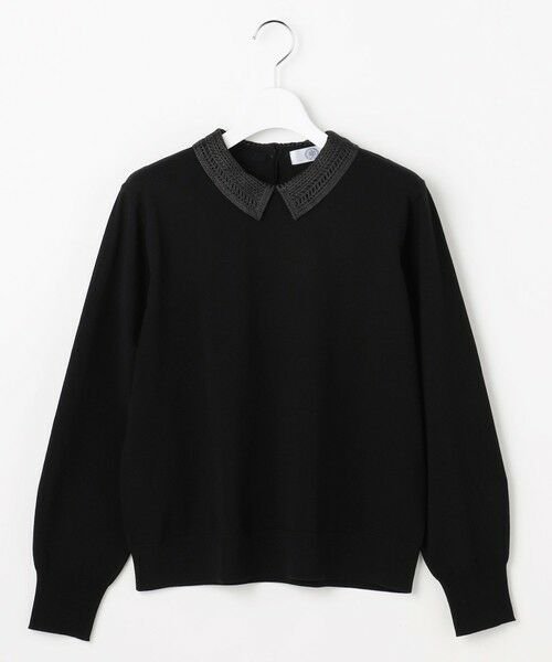 L size ONWARD(大きいサイズ) / エルサイズオンワード ニット・セーター | レーヨンストレッチ 刺?襟 ニット | 詳細2