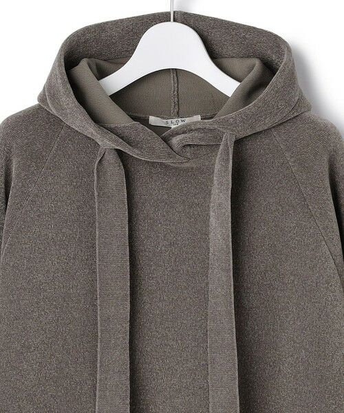 L size ONWARD(大きいサイズ) / エルサイズオンワード パーカー | 【SLOW/一部店舗限定】ベロア風ニット パーカー | 詳細8