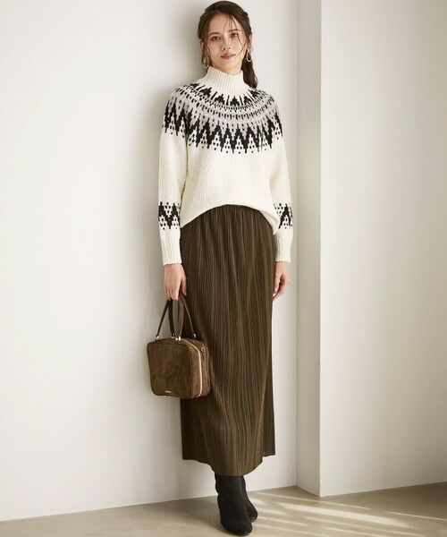 L size ONWARD(大きいサイズ) / エルサイズオンワード ニット・セーター | 【SLOW/一部店舗限定】ジャカード ハイネック ニット | 詳細1