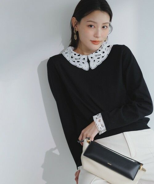 L size ONWARD(大きいサイズ) / エルサイズオンワード ニット・セーター | レース襟 ニット | 詳細2