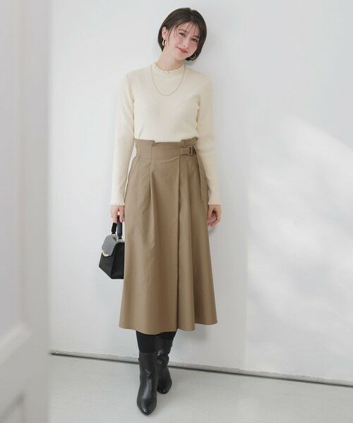 L size ONWARD(大きいサイズ) / エルサイズオンワード ニット・セーター | CICA加工 フリルネック プルオーバー | 詳細3