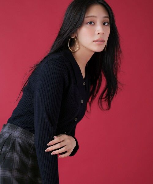 L size ONWARD(大きいサイズ) / エルサイズオンワード ニット・セーター | CICA加工 襟デザイン ニット | 詳細5