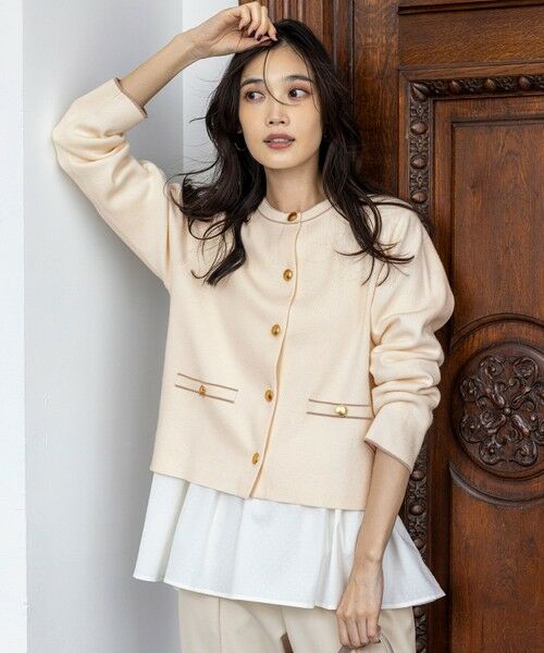 L size ONWARD(大きいサイズ) / エルサイズオンワード カーディガン・ボレロ | CICA加工 ニット ジャケット | 詳細1