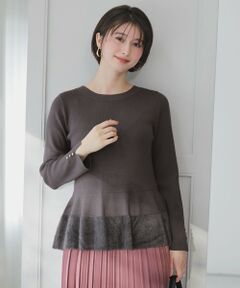 L size ONWARD(大きいサイズ) / エルサイズオンワード ニット・セーター | ペプラムフェザー ニット