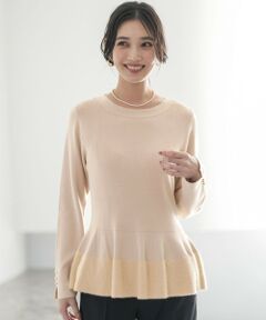 L size ONWARD(大きいサイズ) / エルサイズオンワード ニット・セーター | ペプラムフェザー ニット