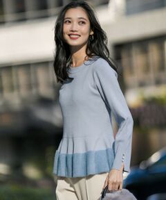 L size ONWARD(大きいサイズ) / エルサイズオンワード ニット・セーター | ペプラムフェザー ニット