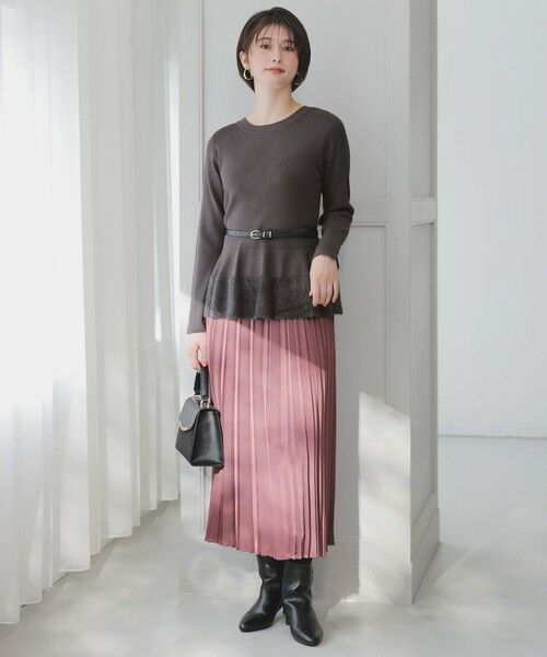 L size ONWARD(大きいサイズ) / エルサイズオンワード ニット・セーター | ペプラムフェザー ニット | 詳細2