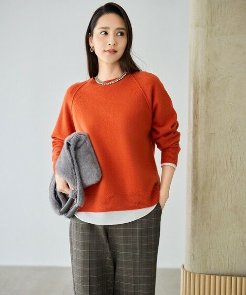 L size ONWARD(大きいサイズ) / エルサイズオンワード ニット・セーター | ウールカシミヤブレンドラグランスリーブ ニット | 詳細4