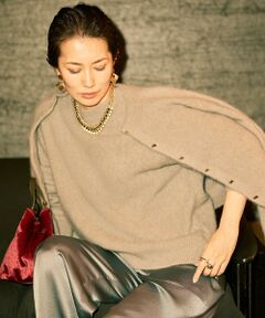 L size ONWARD(大きいサイズ) / エルサイズオンワード ニット・セーター | 【SHIHOさん着用】ヘアリーフォックスプルオーバー ニット