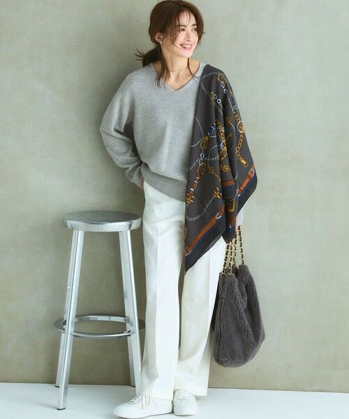 L size ONWARD(大きいサイズ) / エルサイズオンワード ニット・セーター | 【見上愛さんコラボカラー/VERY掲載】カシミヤブレンド Vネック ニット | 詳細1