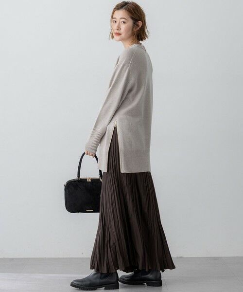 L size ONWARD(大きいサイズ) / エルサイズオンワード ニット・セーター | 【見上愛さん着用/Oggi掲載/洗える】カシミヤブレンド サイドジップ  ニットチュニック | 詳細2