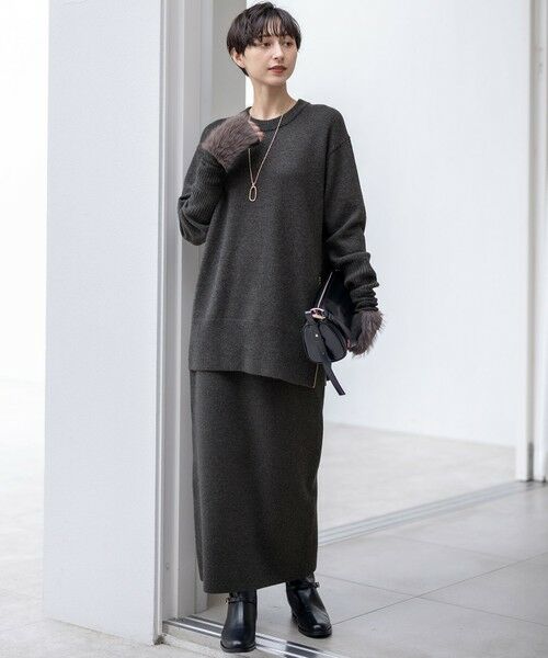 L size ONWARD(大きいサイズ) / エルサイズオンワード ニット・セーター | 【見上愛さん着用/Oggi掲載/洗える】カシミヤブレンド サイドジップ  ニットチュニック | 詳細8