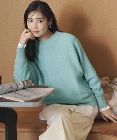 L size ONWARD(大きいサイズ) / エルサイズオンワード ニット・セーター | 【洗える】ウールカシミヤラメ ドルマンスリーブ ニット