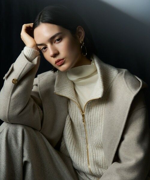 L size ONWARD(大きいサイズ) / エルサイズオンワード ブルゾン | 【洗える】スパンコールバルキー ダブルジップ ニットブルゾン | 詳細3