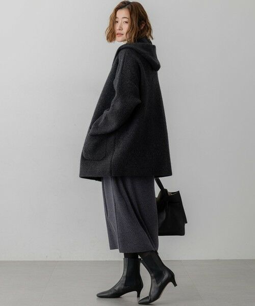 L size ONWARD(大きいサイズ) / エルサイズオンワード その他アウター | 【洗える】ラクーンブレンドダブルフェイス フーディー ニットカーディガン | 詳細3